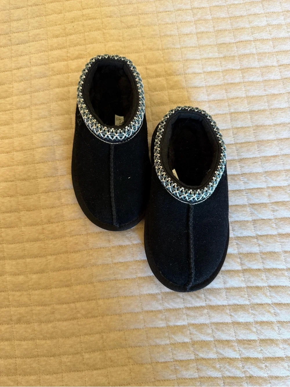 UGG Kids Black Slip-On Mule with Decorative Trim